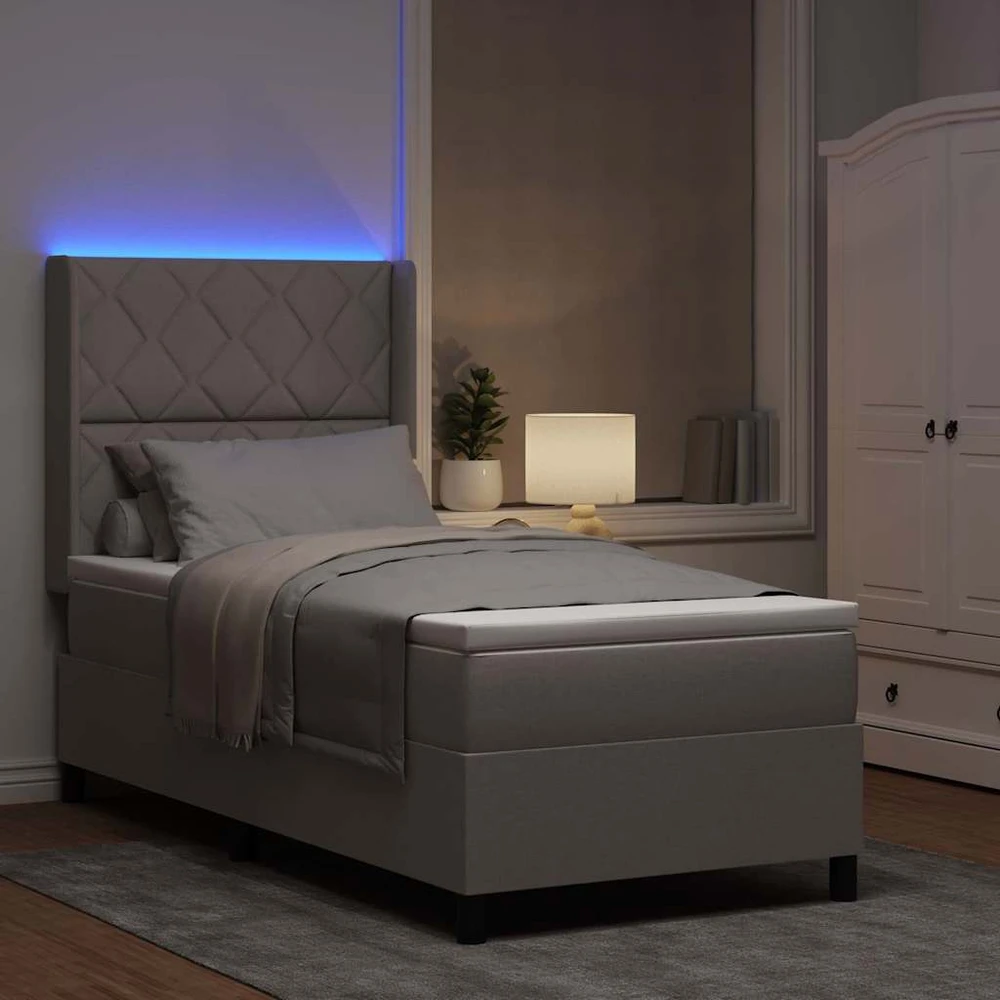 LED Čiužinio Lova su galvūgalio Tortora 100 x 200 cm audinys