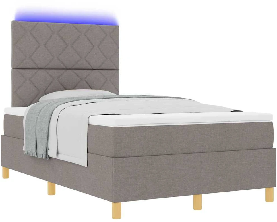 LED Čiužinio Lova su galvūgalio Tortora 120 x 190 cm audinys