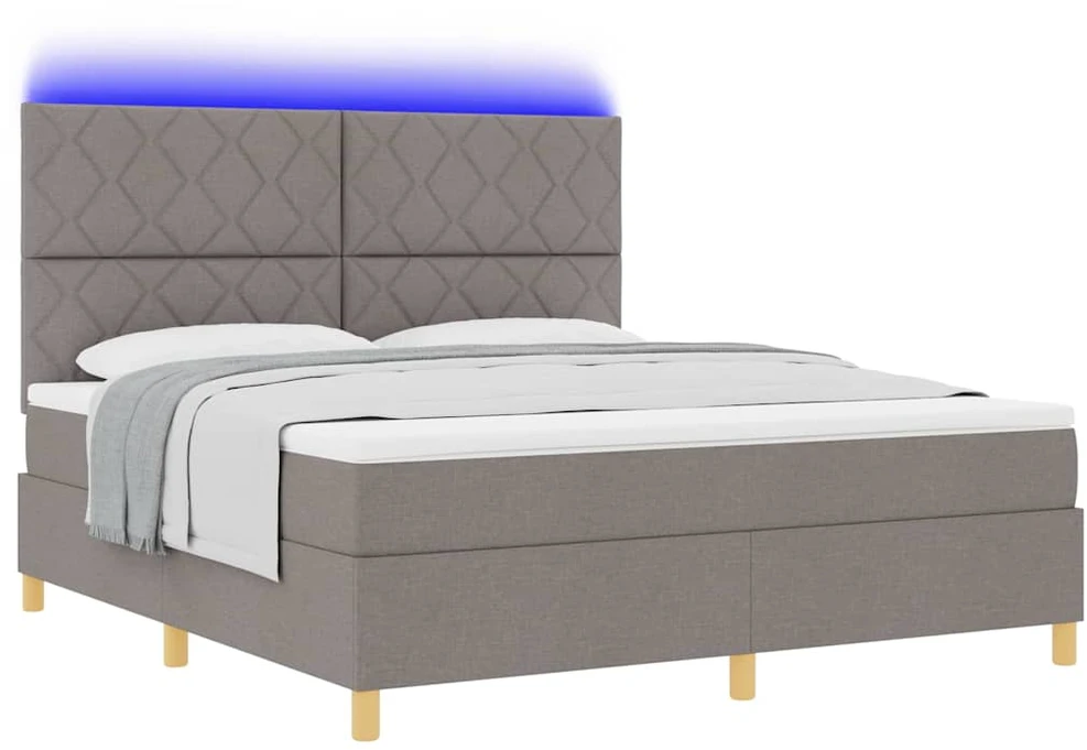 LED Čiužinio Lova su galvūgalio Tortora 180 x 200 cm audinys
