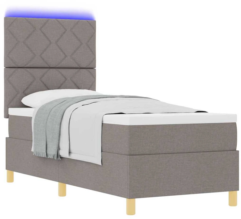 LED Čiužinio Lova su galvūgalio Tortora 80 x 200 cm audinys