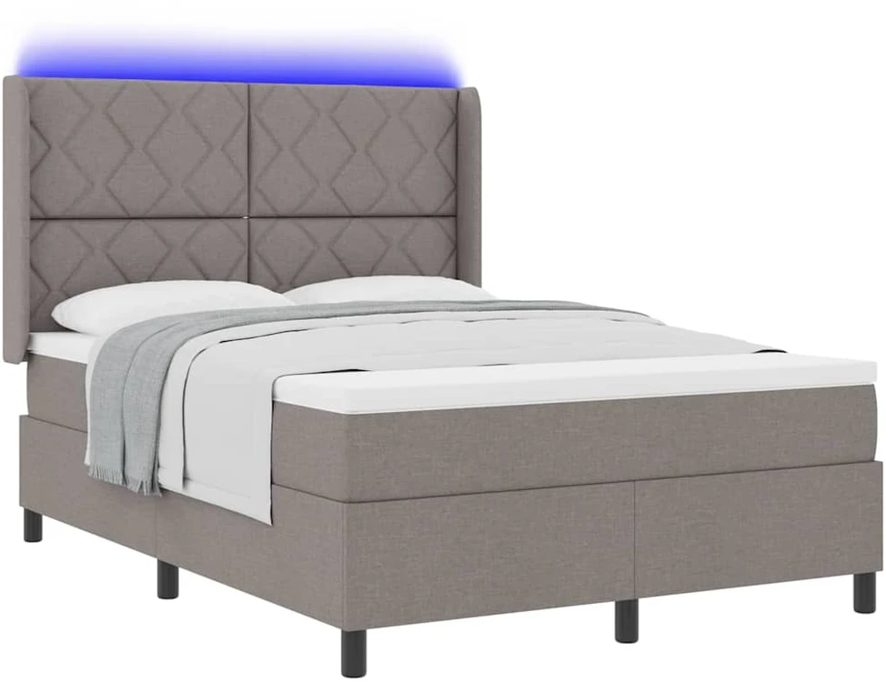 LED Čiužinio Lova su galvūgalio Tortora 140 x 190 cm audinys