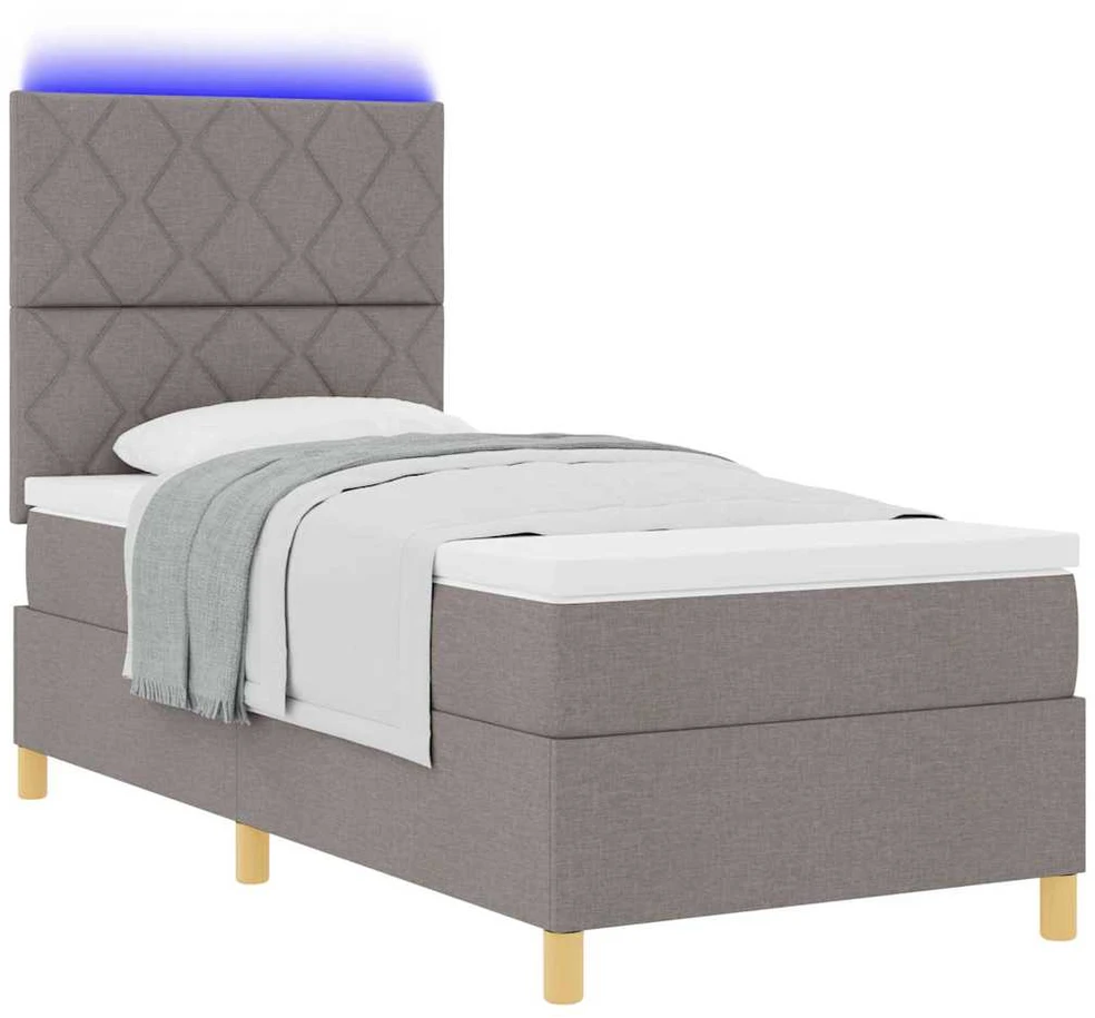 LED Čiužinio Lova su galvūgalio Tortora 90 x 200 cm audinys
