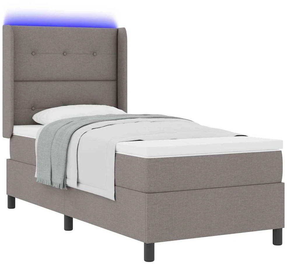 LED Čiužinio Lova su galvūgalio Tortora 100 x 200 cm audinys
