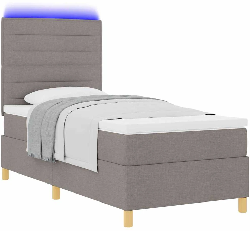 LED Čiužinio Lova su galvūgalio Tortora 90 x 190 cm audinys