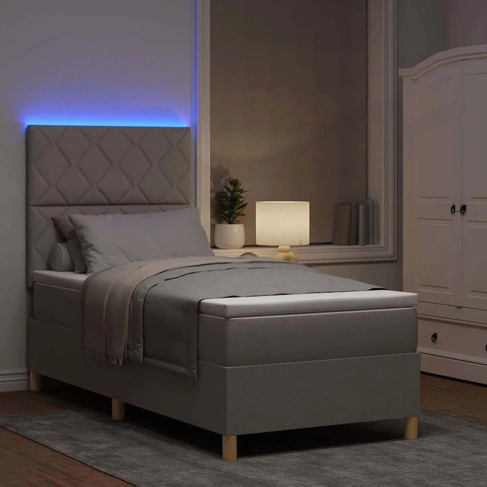 LED Čiužinio Lova su galvūgalio Tortora 100 x 200 cm audinys