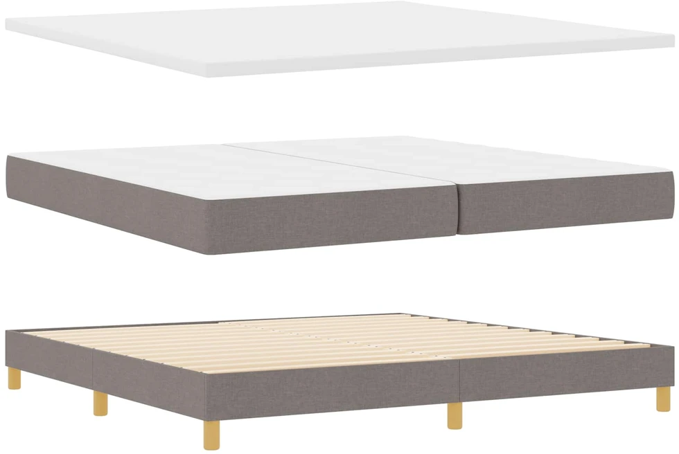 LED Čiužinio Lova su pagalve Taupe 200 x 200 cm audinys