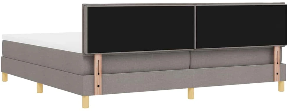 LED Čiužinio Lova su pagalve Taupe 200 x 200 cm audinys