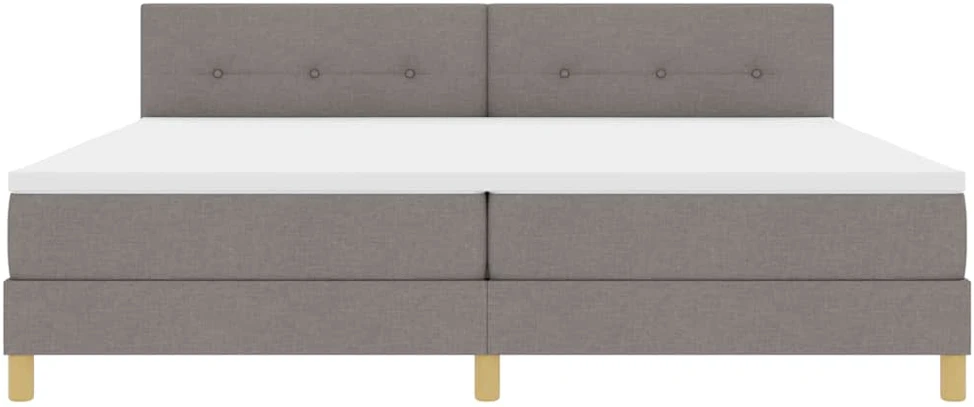 LED Čiužinio Lova su pagalve Taupe 200 x 200 cm audinys