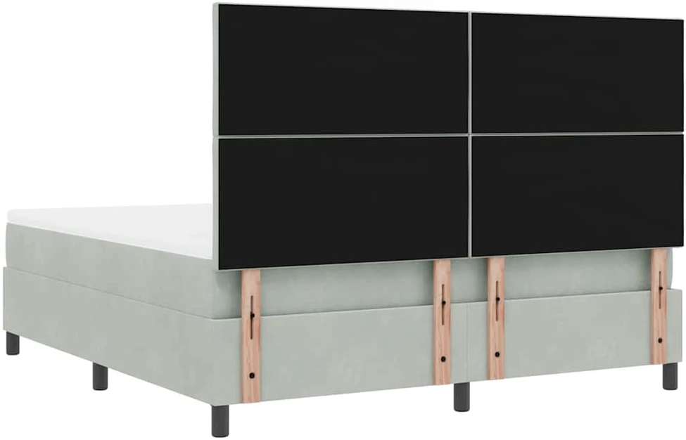 LED Čiužinio Lova Šviesiai pilka 180 x 200 cm Aksomas