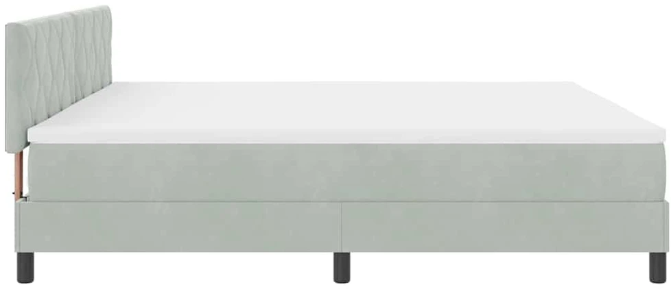 LED Čiužinio Lova Šviesiai pilka 200 x 200 cm Aksomas