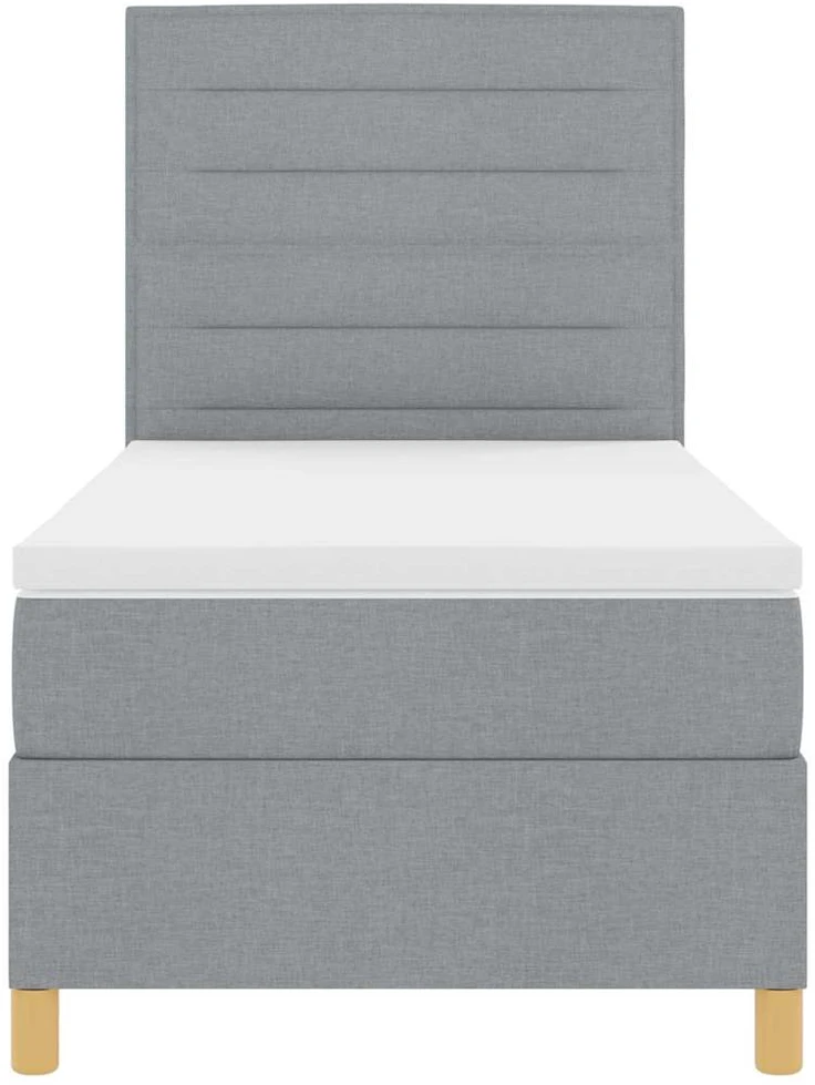 LED Čiužinio Lova Šviesiai pilka 90 x 200 cm audinys