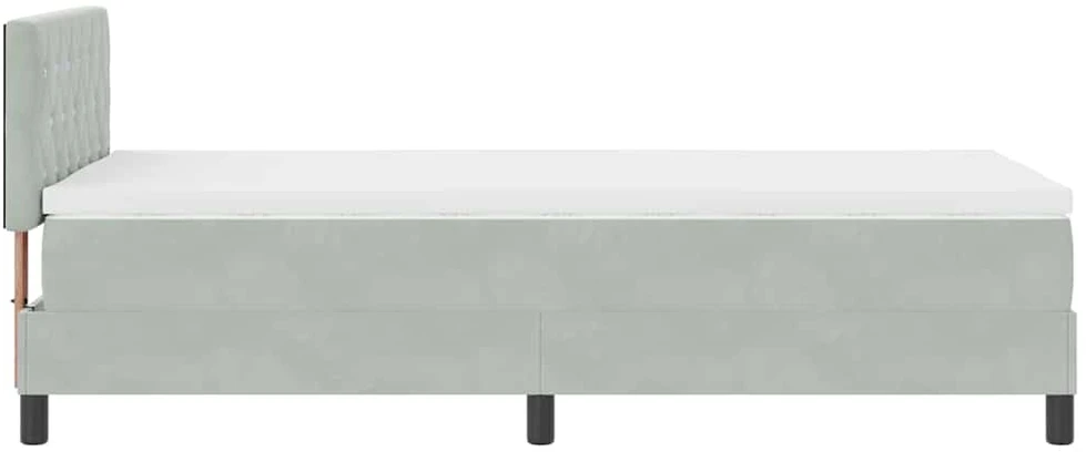 LED Čiužinio Lova Šviesiai pilka 90 x 200 cm Aksomas