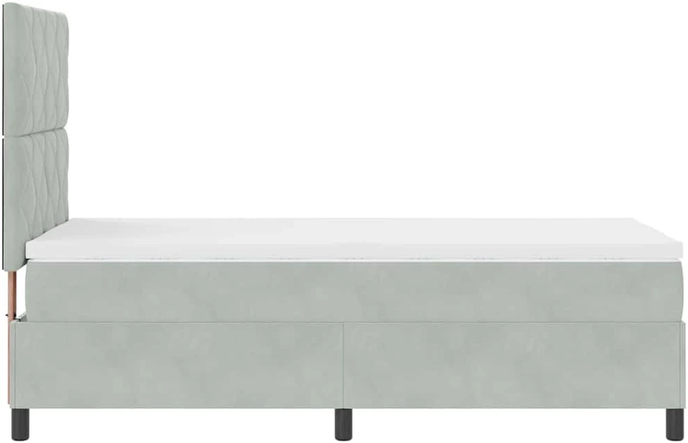LED Čiužinio Lova Šviesiai pilka 90 x 200 cm Aksomas