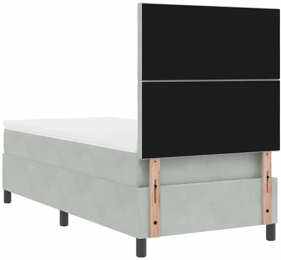 LED Čiužinio Lova Šviesiai pilka 90 x 200 cm Aksomas
