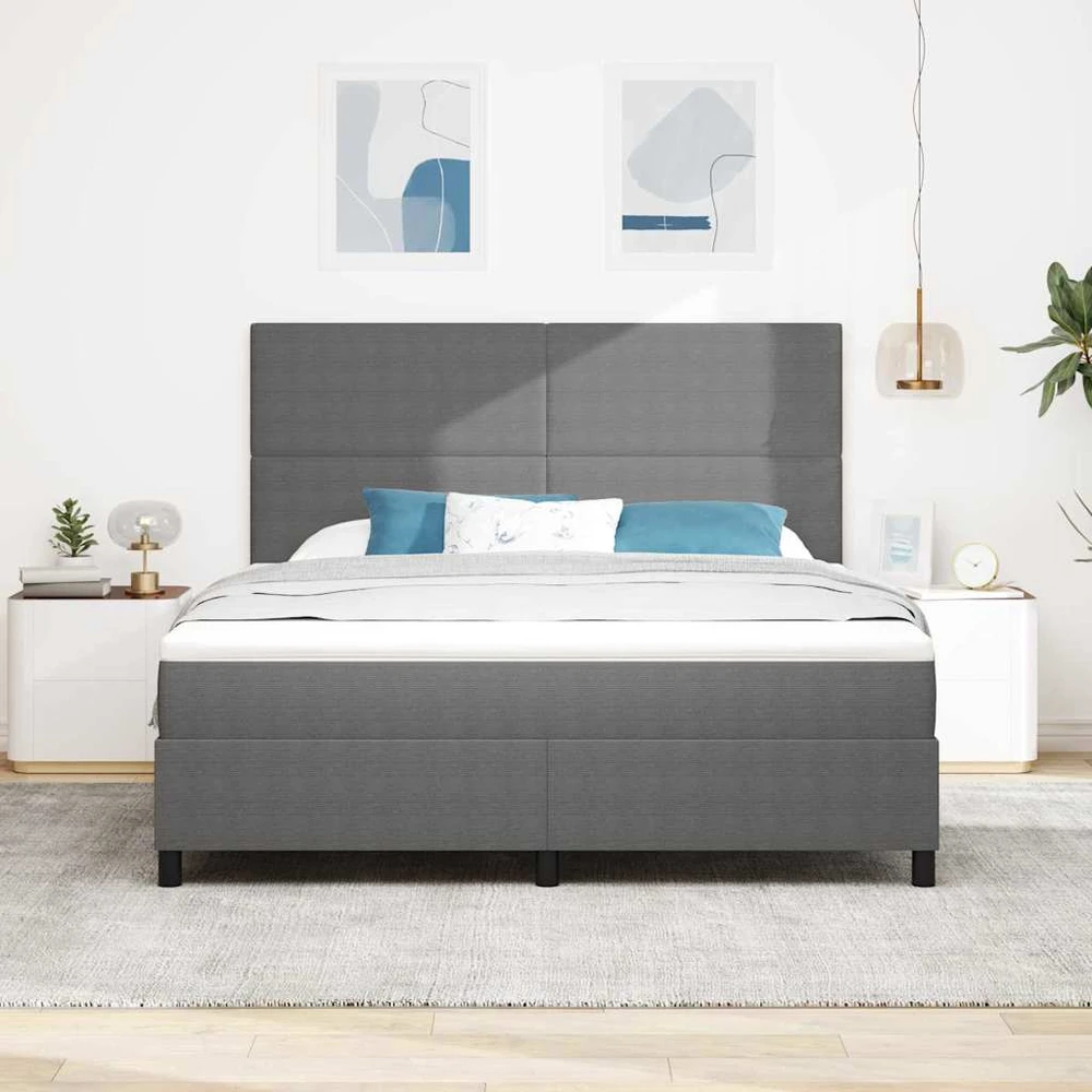 LED Čiužinio Lova Šviesiai pilka ir balta. 180 x 200 cm