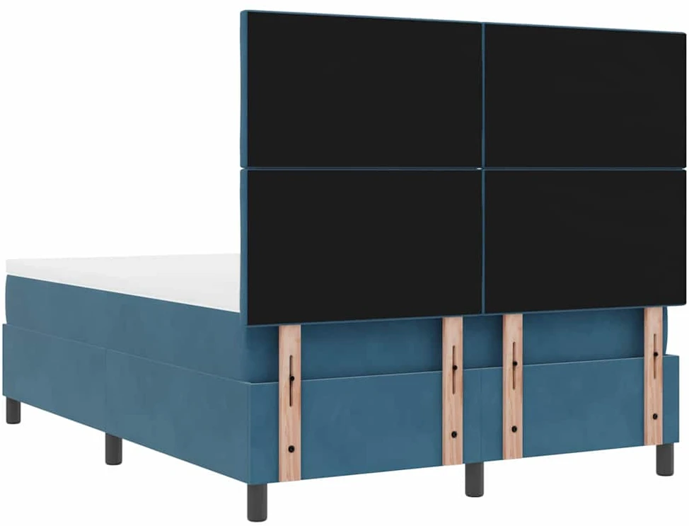 LED Čiužinio Lova Tamsiai mėlyna 140 x 190 cm Aksomas