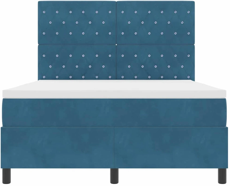 LED Čiužinio Lova Tamsiai mėlyna 140 x 200 cm Aksomas
