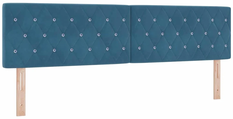 LED Čiužinio Lova Tamsiai mėlyna 180 x 200 cm Aksomas