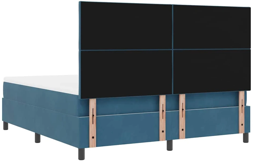 LED Čiužinio Lova Tamsiai mėlyna 180 x 200 cm Aksomas