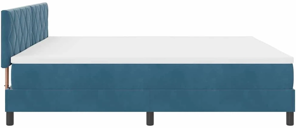 LED Čiužinio Lova Tamsiai mėlyna 200 x 200 cm Aksomas