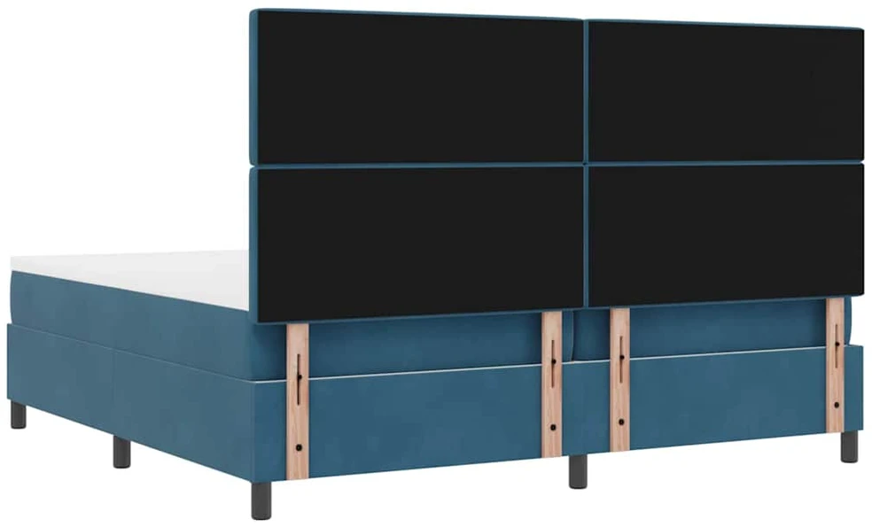 LED Čiužinio Lova Tamsiai mėlyna 200 x 200 cm Aksomas