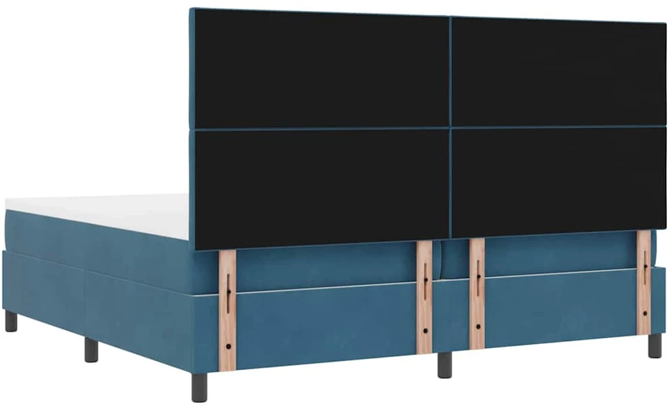 LED Čiužinio Lova Tamsiai mėlyna 200 x 200 cm Aksomas