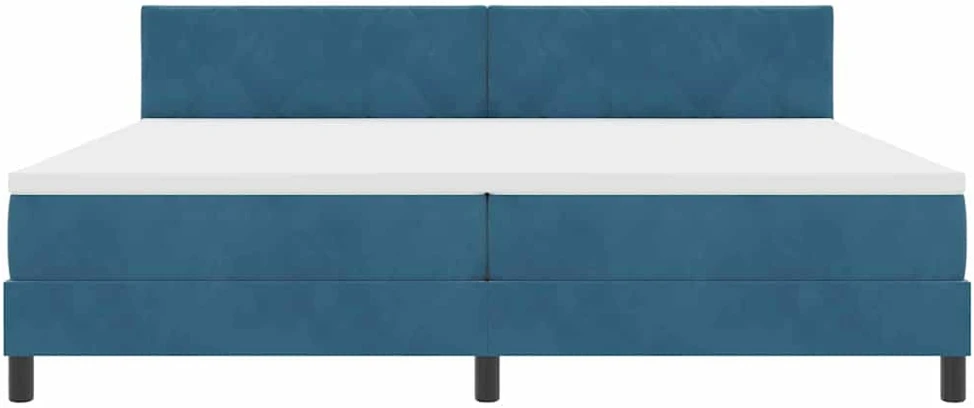 LED Čiužinio Lova Tamsiai mėlyna 200 x 200 cm Aksomas