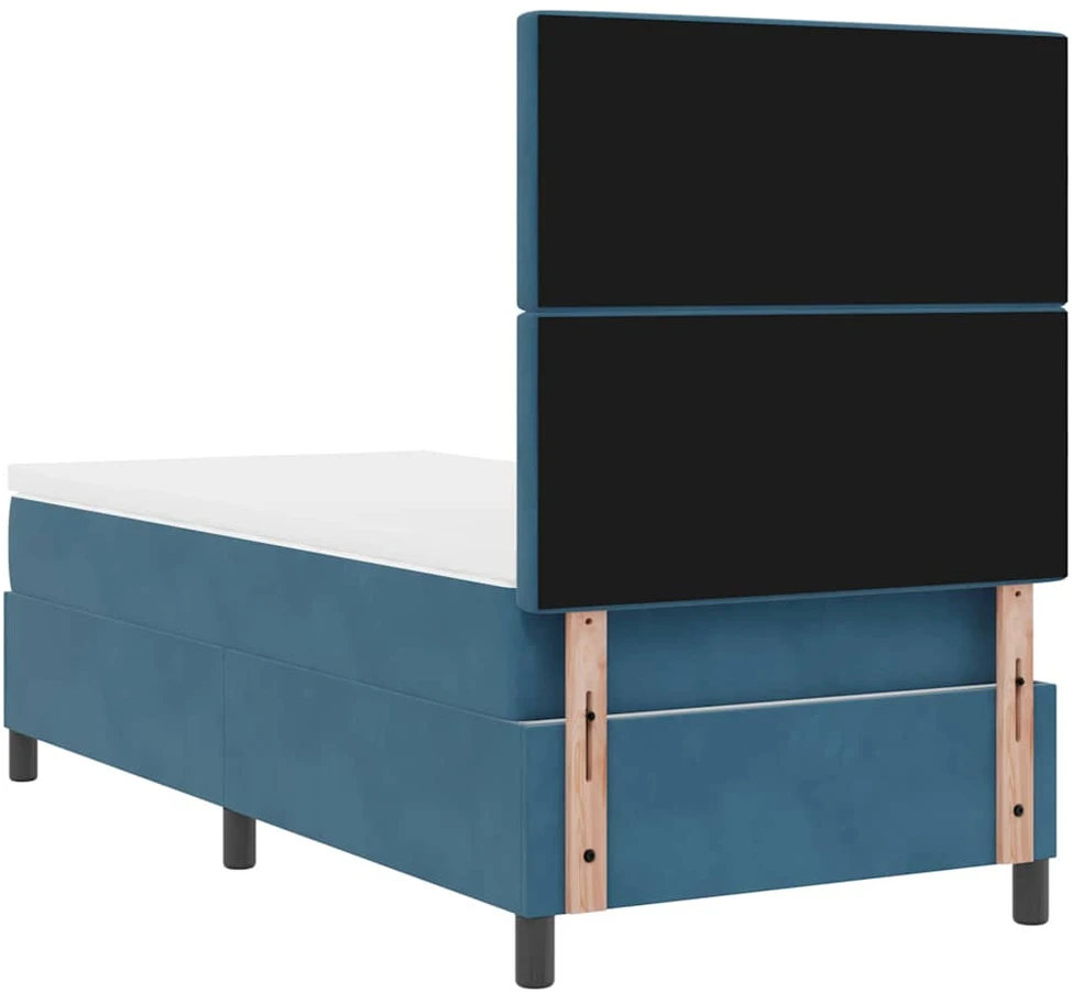 LED Čiužinio Lova Tamsiai mėlyna 90 x 200 cm Aksomas