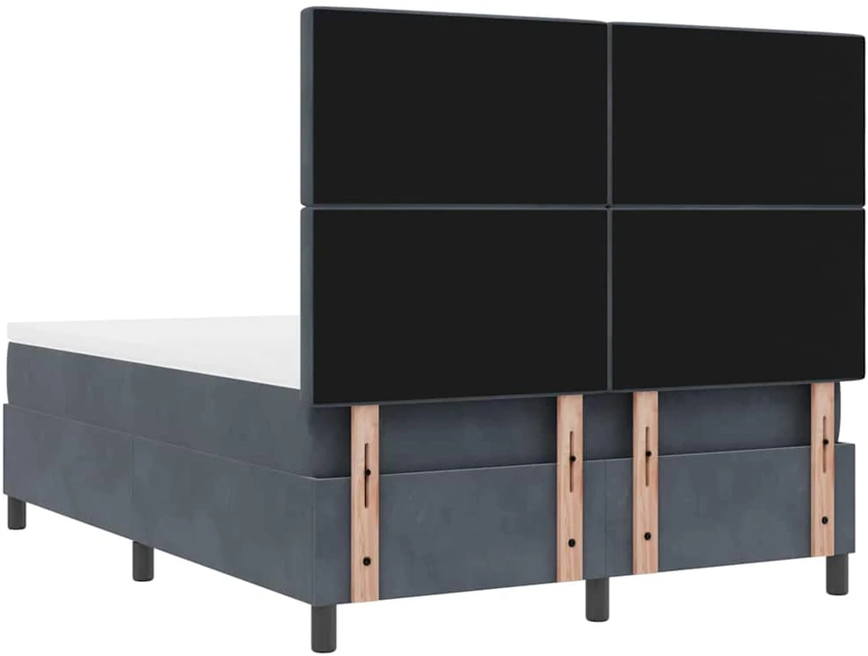 LED Čiužinio Lova Tamsiai pilka 160 x 200 cm Aksomas