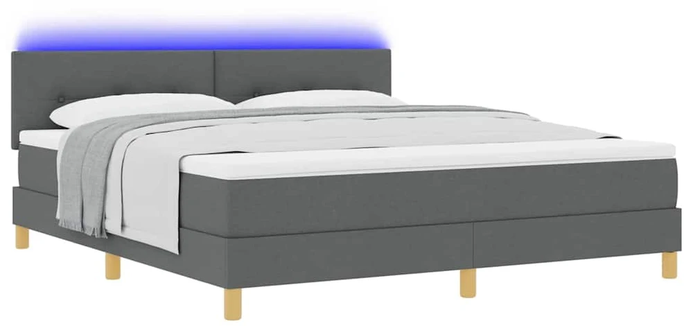 LED Čiužinio Lova Tamsiai pilka 180 x 200 cm audinys