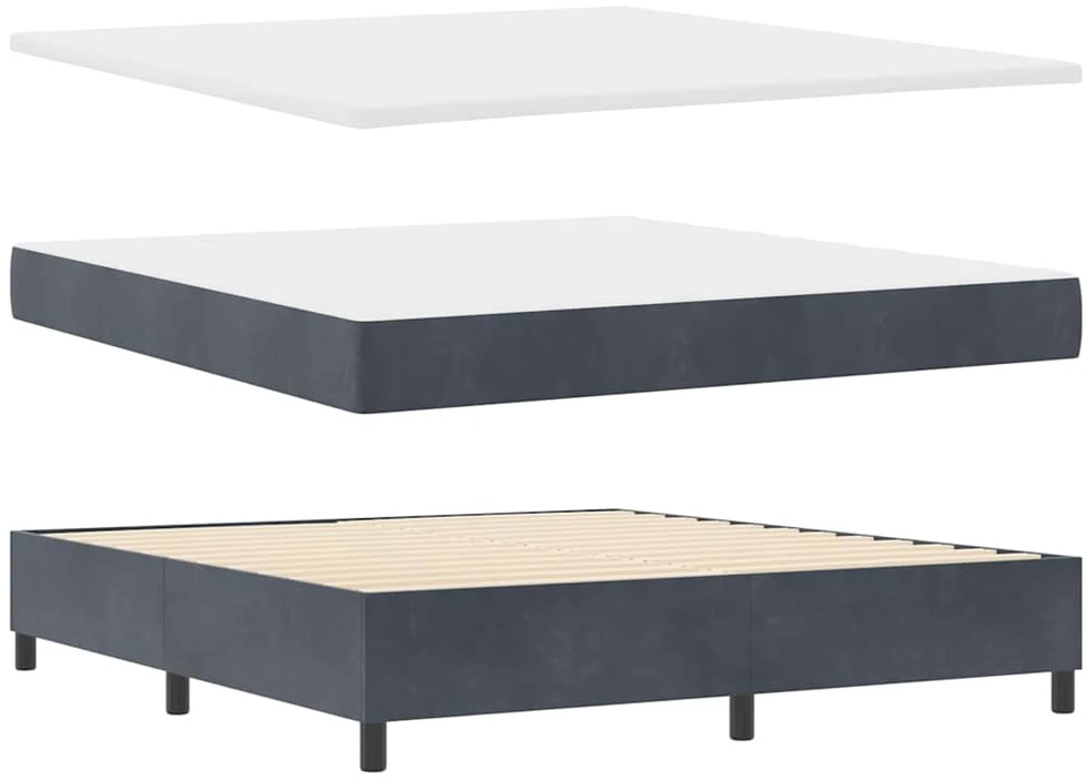 LED Čiužinio Lova Tamsiai pilka 180 x 200 cm Aksomas