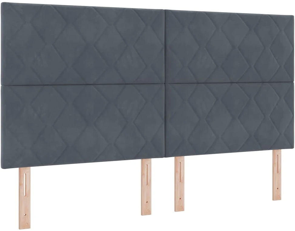 LED Čiužinio Lova Tamsiai pilka 180 x 200 cm Aksomas