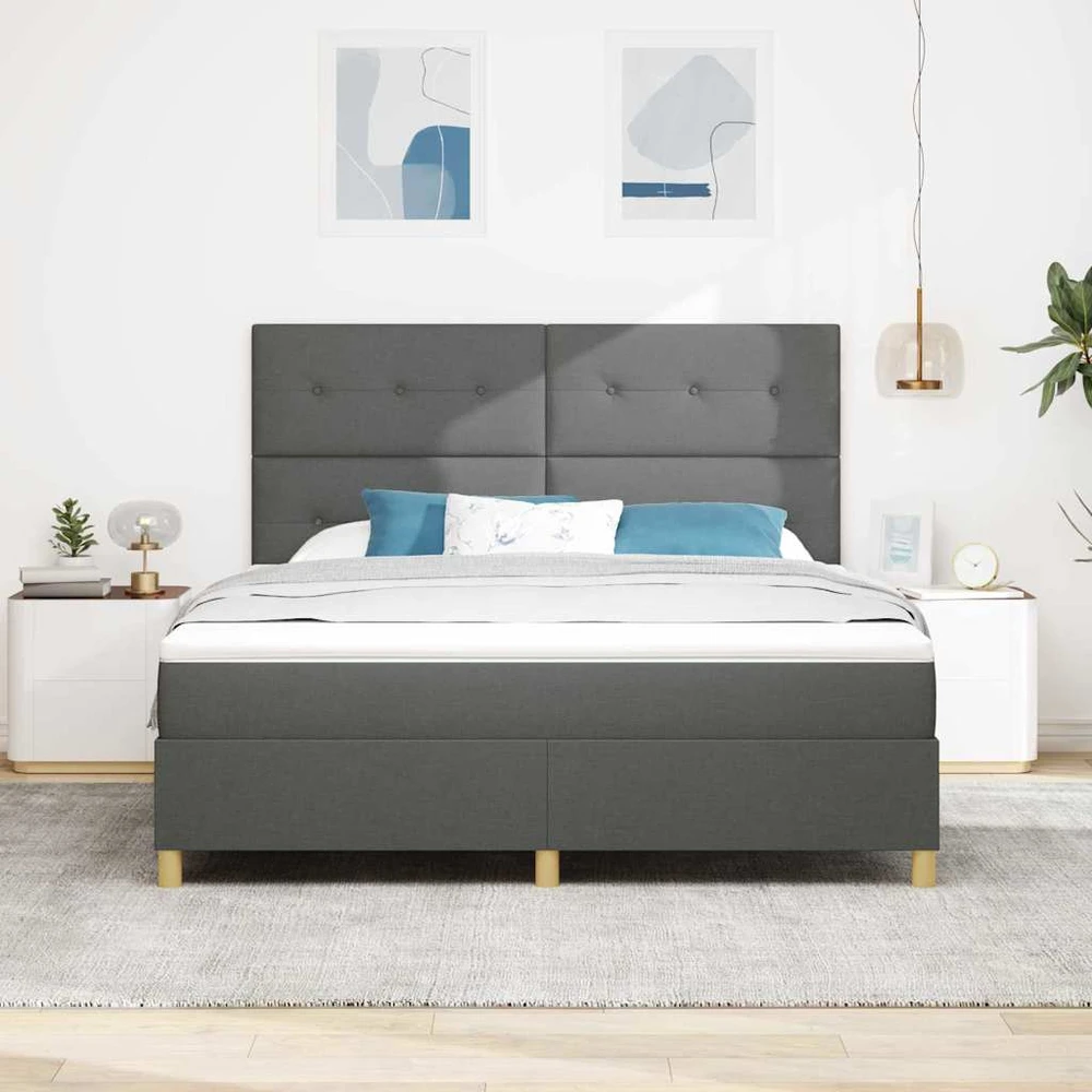 LED Čiužinio Lova Tamsiai pilka 180 x 200 cm audinys