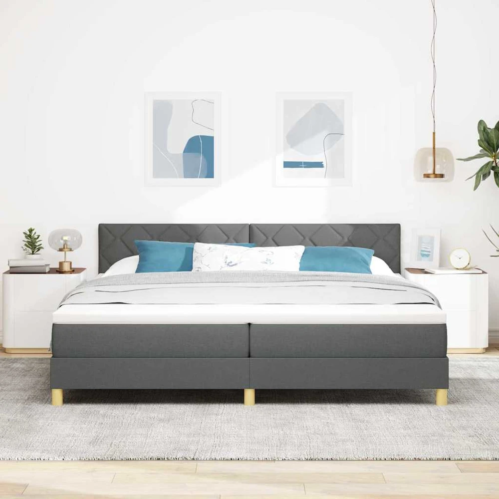 LED Čiužinio Lova Tamsiai pilka 200 x 200 cm audinys