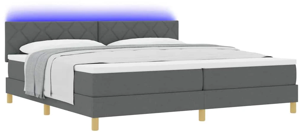 LED Čiužinio Lova Tamsiai pilka 200 x 200 cm audinys