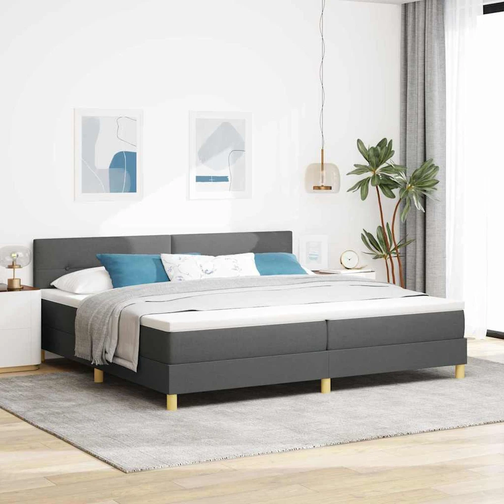 LED Čiužinio Lova Tamsiai pilka 200 x 200 cm audinys