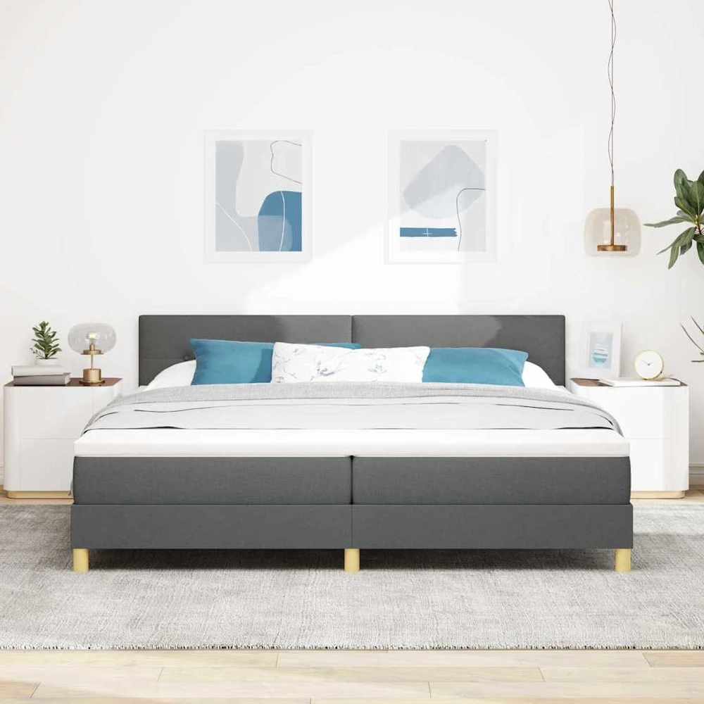 LED Čiužinio Lova Tamsiai pilka 200 x 200 cm audinys