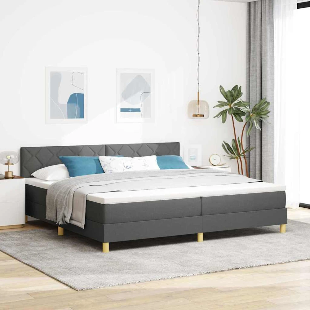 LED Čiužinio Lova Tamsiai pilka 200 x 200 cm audinys