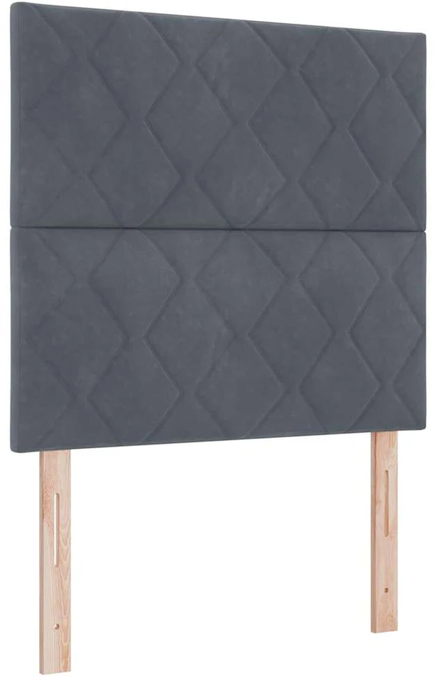 LED Čiužinio Lova Tamsiai pilka 90 x 190 cm Aksomas