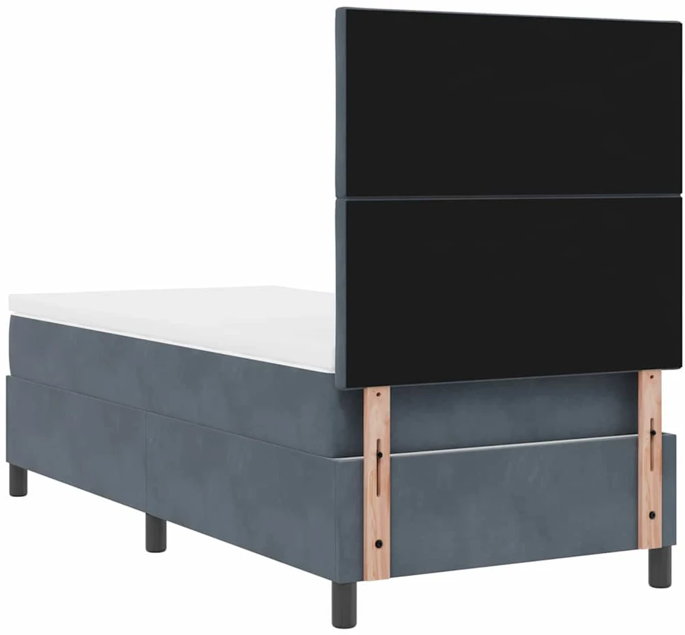 LED Čiužinio Lova Tamsiai pilka 90 x 190 cm Aksomas