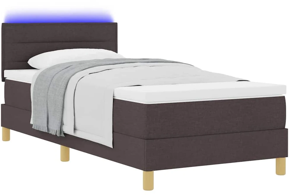 LED Čiužinio Lova Tamsiai rudas 80 x 200 cm audinys