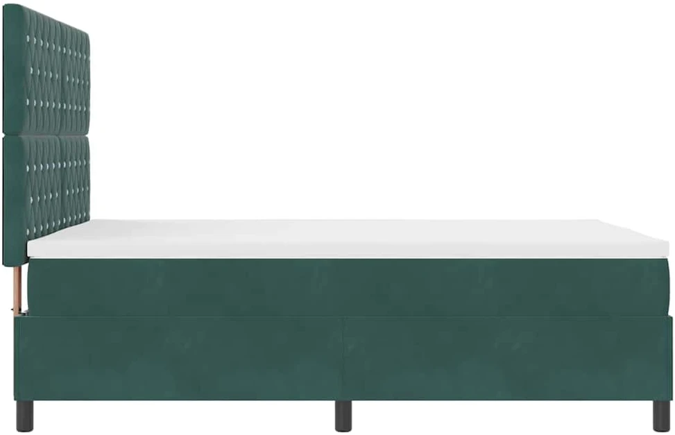LED Čiužinio Lova Tamsiai žalia 140 x 200 cm Aksomas