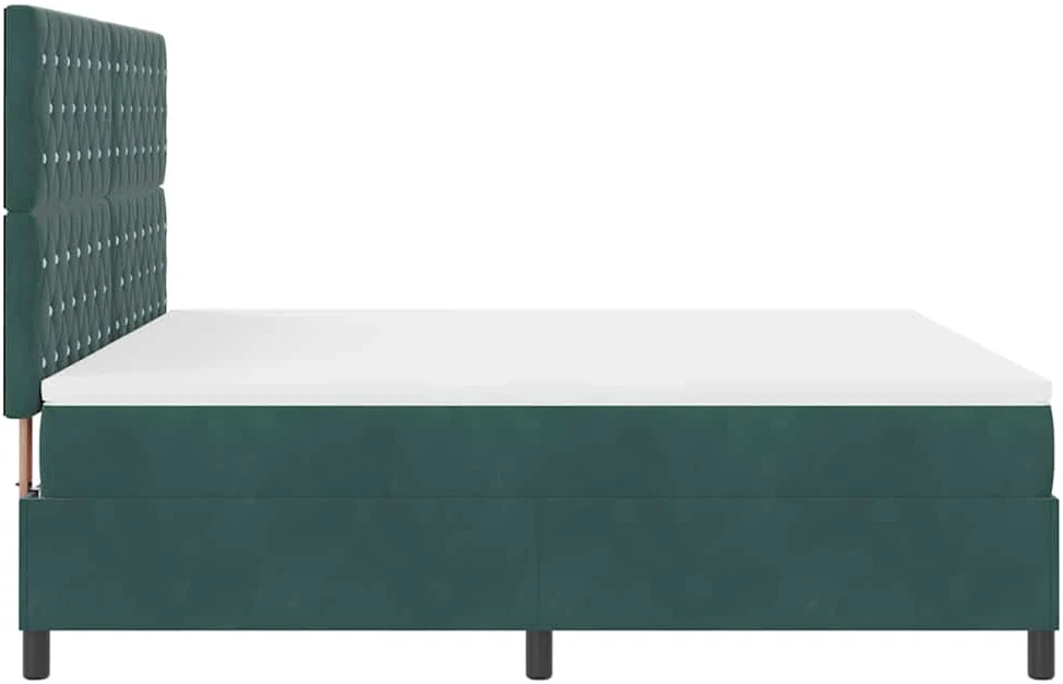 LED Čiužinio Lova Tamsiai žalia 180 x 200 cm Aksomas
