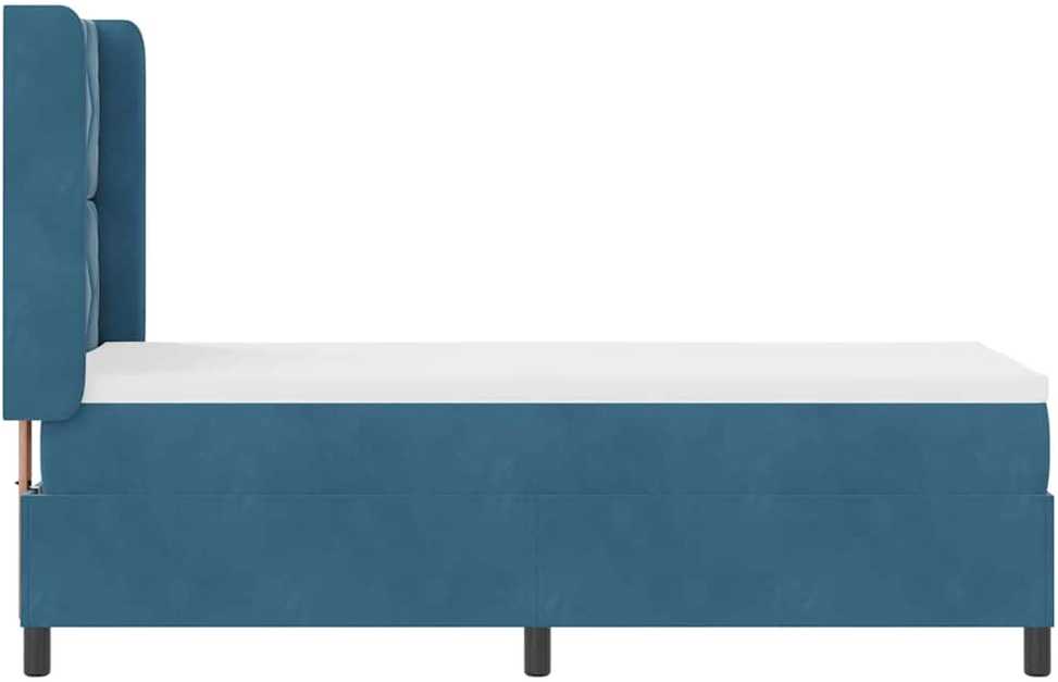 Kiemas lova su LED juostelėmis Mėlyna 80 x 200 cm Aksomas