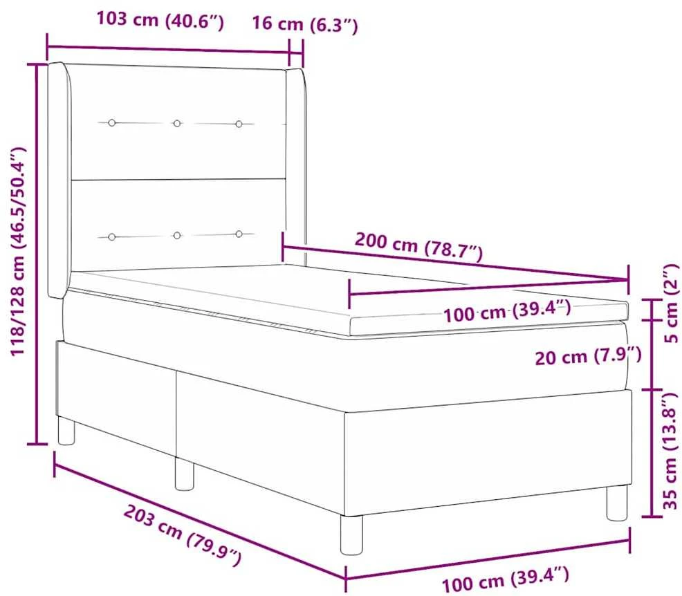 Kiemas lova su LED juostelėmis Žalia 100 x 200 cm Aksomas