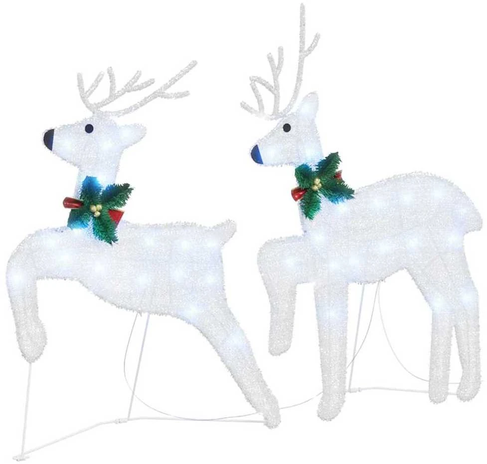 LED elniai 2 vnt. Šaltas baltas 45 x 19 x 65 cm audinys