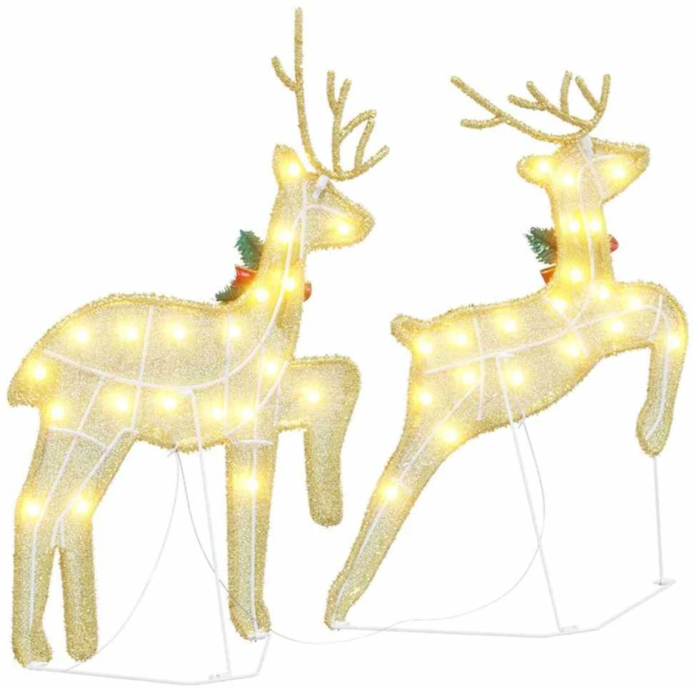 LED elniai 2 vnt. Šilta balta 45 x 19 x 65 cm audinys