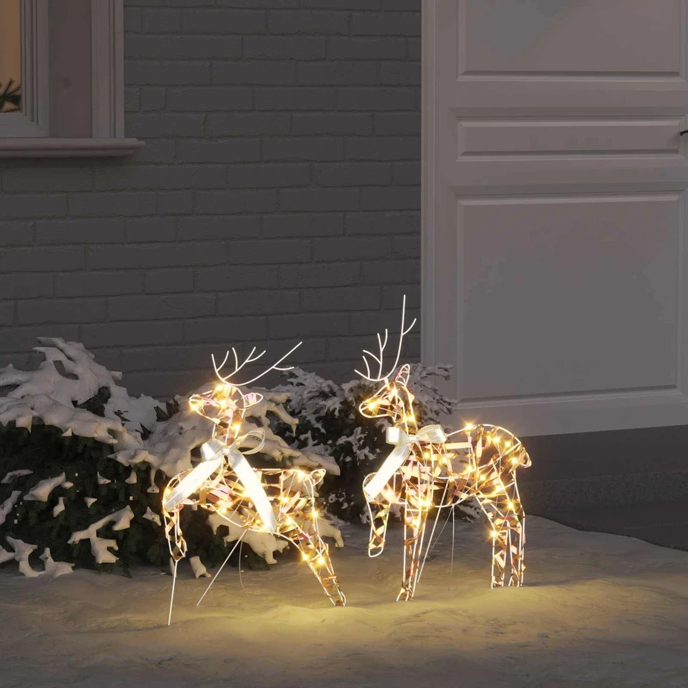 LED elniai 2 vnt. 40 LED Šilta balta 44 x 18 x 65,5 cm PET
