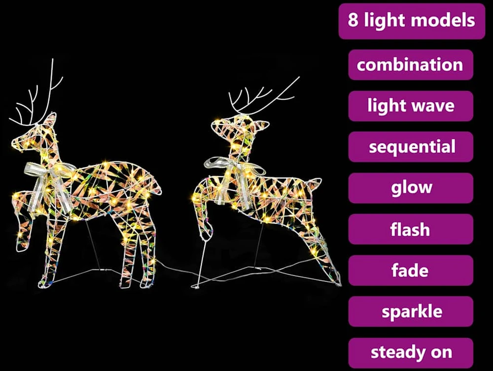 LED elniai 2 vnt. 40 LED Šilta balta 44 x 18 x 65,5 cm PET