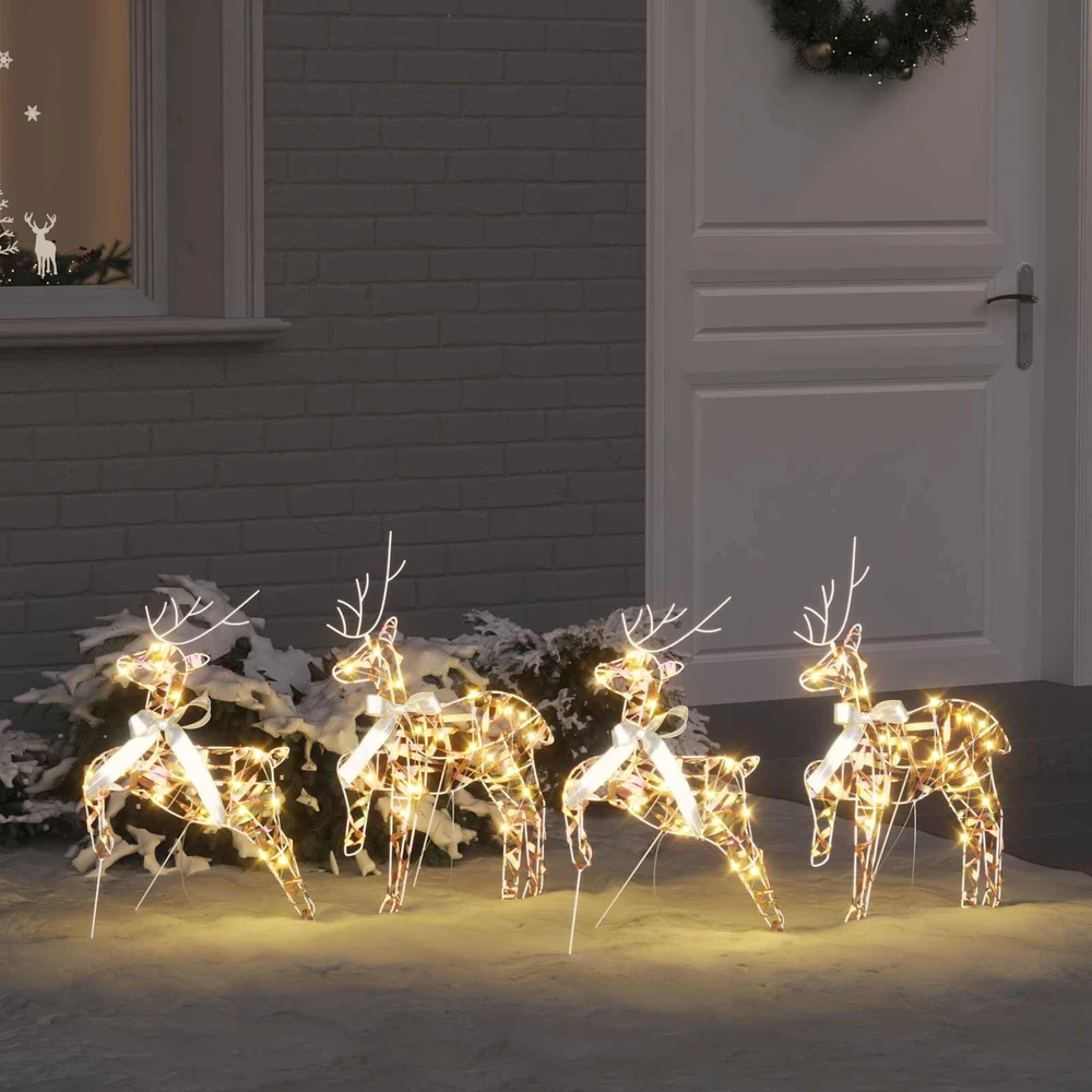 LED elniai 4 vnt. 80 LED Daugiaspalvis 44 x 18 x 65,5 cm PET